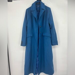NWOT Roamans Blue Antique Gold Trench Coat Large X-Large